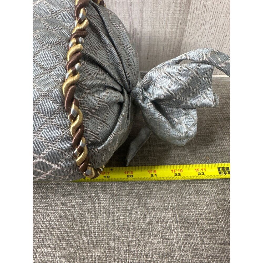 Decorative Pillow Set Jacquard Tapestry Fabric Corded Trim 2 Square and Bolster - Picture 8 of 8